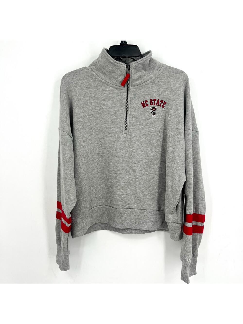 COLOSSEUM Womens NC State Quarter-Zip Sweatshirt XL Heather Grey Pullover NWT
